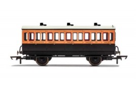 3rd Class 4 Wheel Coach LSWR 302 With Fitted Lights OO Gauge 